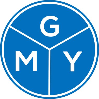Beyaz arka planda GMY mektup logosu tasarımı. GMY yaratıcı daire harfi logosu. GMY harf tasarımı.