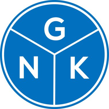 Beyaz arka planda GNK harf logosu tasarımı. GNK yaratıcı daire harfi logosu konsepti. GNK harf tasarımı.