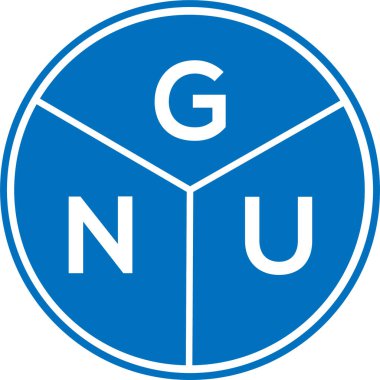 Beyaz arka planda GNU harf logosu tasarımı. GNU yaratıcı daire harfi logosu konsepti. GNU harf tasarımı.