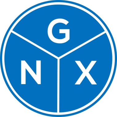 Beyaz arka planda GNX harfli logo tasarımı. GNX yaratıcı daire harfi logosu konsepti. GNX harf tasarımı.