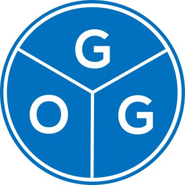 Beyaz arka planda gog harfli logo tasarımı. Gog yaratıcı daire harfi logosu. Gog harf tasarımı.
