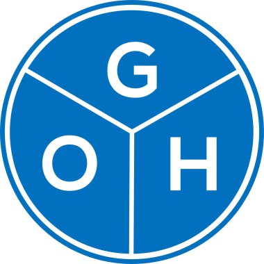 Beyaz arka planda GOH harfi logo tasarımı. GOH yaratıcı daire harfi logosu. GOH harf tasarımı.