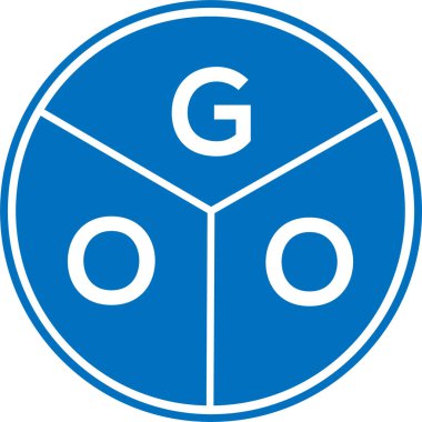 Beyaz arka planda GOO harfi logo tasarımı. Goo yaratıcı daire harfi logosu. GOO harf tasarımı.
