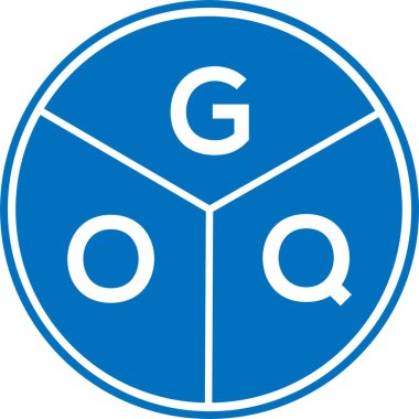 Beyaz arka planda GOQ harfi logo tasarımı. GOQ yaratıcı daire harfi logosu. GOQ harf tasarımı.