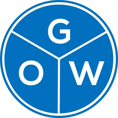 Beyaz arka planda GOW harfi logo tasarımı. GOW yaratıcı daire harfi logosu. GOW harf tasarımı.