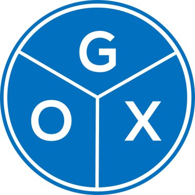 Beyaz arka planda GOX harfli logo tasarımı. GOX yaratıcı daire harfi logosu. GOX harf tasarımı.