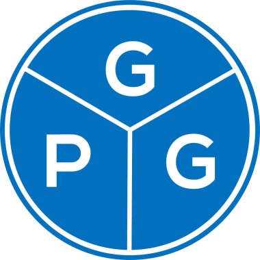 Beyaz arka planda GPG harfi logo tasarımı. GPG yaratıcı daire harfi logosu konsepti. GPG harf tasarımı.