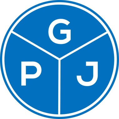 Beyaz arka planda GPJ harf logosu tasarımı. GPJ yaratıcı daire harfi logosu konsepti. GPJ harf tasarımı.