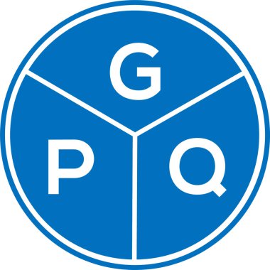 Beyaz arka planda GPQ harfi logo tasarımı. GPQ yaratıcı daire harfi logosu konsepti. GPQ harf tasarımı.