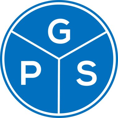 Beyaz arka planda GPS harfi logosu tasarımı. GPS yaratıcı daire harfi logosu konsepti. GPS harf tasarımı.