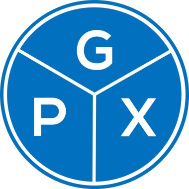 Beyaz arka planda GPX harfli logo tasarımı. GPX yaratıcı daire harfi logosu konsepti. GPX harf tasarımı.