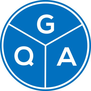 Beyaz arka planda GQA harf logosu tasarımı. GQA yaratıcı daire harfi logosu konsepti. GQA harf tasarımı.