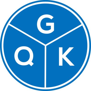 Beyaz arkaplanda GQK harf logosu tasarımı. GQK yaratıcı daire harfi logosu konsepti. GQK harf tasarımı.