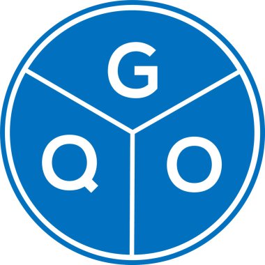 Beyaz arka planda GQO harf logosu tasarımı. GQO yaratıcı daire harfi logosu konsepti. GQO harf tasarımı.
