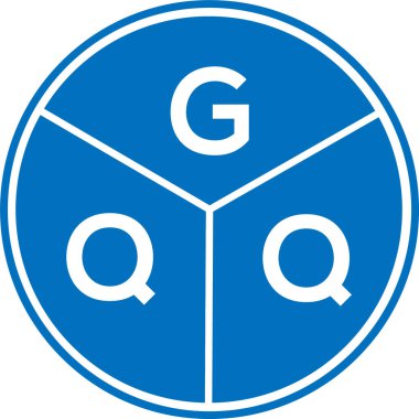 Beyaz arka planda GQQ harfi logo tasarımı. GQQ yaratıcı daire harfi logosu konsepti. GQQ harf tasarımı.