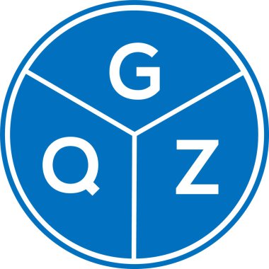 Beyaz arka planda GQz harfi logo tasarımı. GQz yaratıcı daire harfi logosu konsepti. GQz harf tasarımı.