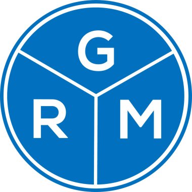 Beyaz arkaplanda GRM harf logosu tasarımı. GRM yaratıcı daire harfi logosu. GRM harf tasarımı.