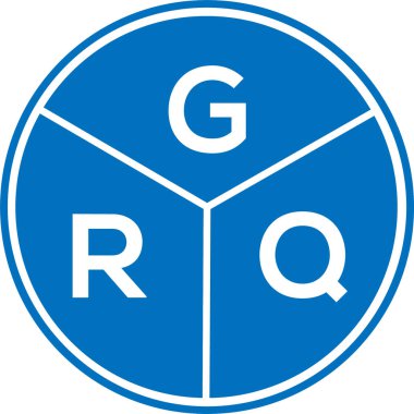 Beyaz arka planda GRQ harfi logo tasarımı. GRQ yaratıcı daire harfi logosu. GRQ harf tasarımı.