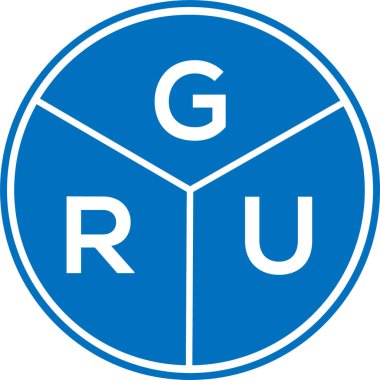 Beyaz arka planda GRU harf logosu tasarımı. GRU yaratıcı daire harfi logosu. GRU harf tasarımı. GRU harf logosu tasarımı beyaz arkaplanda. GRU yaratıcı daire harfi logosu. GRU harf tasarımı.