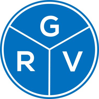 Beyaz arkaplanda GRV harf logosu tasarımı. GRV yaratıcı daire harfi logosu konsepti. GRV harf tasarımı.