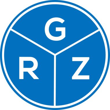 Beyaz arkaplanda GRZ harf logosu tasarımı. GRZ yaratıcı daire harfi logosu. GRZ harf tasarımı.