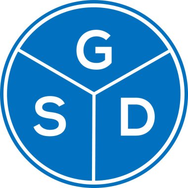 Beyaz arka planda GSD harf logosu tasarımı. GSD yaratıcı daire harfi logosu konsepti. GSD harf tasarımı.