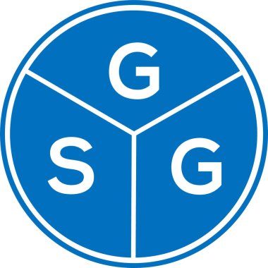 Beyaz arka planda GSG harfi logo tasarımı. GSG yaratıcı daire harfi logosu konsepti. GSG harf tasarımı.