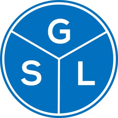 Beyaz arka planda GSL harf logosu tasarımı. GSL yaratıcı daire harfi logosu konsepti. GSL harf tasarımı.