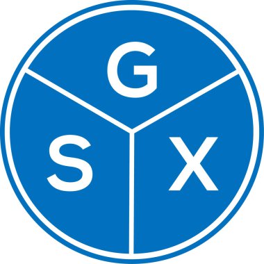 Beyaz arka planda GSX harfli logo tasarımı. GSX yaratıcı daire harfi logosu konsepti. GSX harf tasarımı.