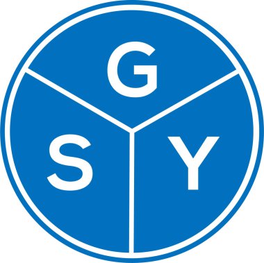 Beyaz arka planda GSY harf logosu tasarımı. GSY yaratıcı daire harfi logosu. GSY harf tasarımı.