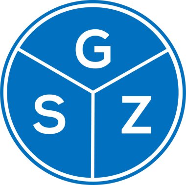 Beyaz arka planda GSZ harfi logo tasarımı. GSZ yaratıcı daire harfi logosu konsepti. GSZ harf tasarımı.