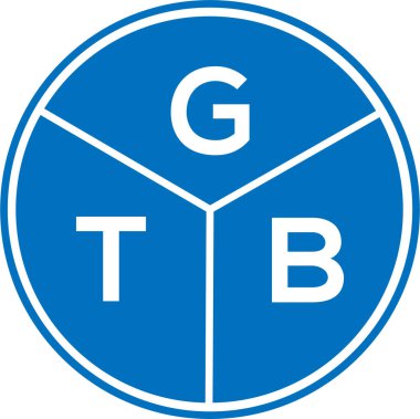 Beyaz arka planda GTB harfi logo tasarımı. GTB yaratıcı daire harfi logosu konsepti. GTB harf tasarımı.