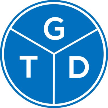 Beyaz arka planda GTD harf logosu tasarımı. GTD yaratıcı daire harfi logosu konsepti. GTD harf tasarımı.