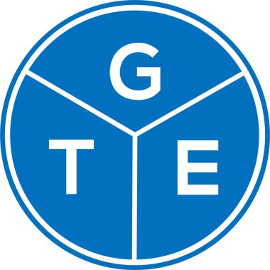 Beyaz arkaplanda GTE harf logosu tasarımı. GTE yaratıcı daire harfi logosu. GTE harf tasarımı.