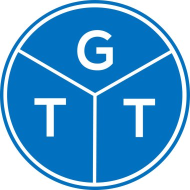 Beyaz arka planda GTT harf logosu tasarımı. GTT yaratıcı daire harfi logosu konsepti. GTT harf tasarımı.