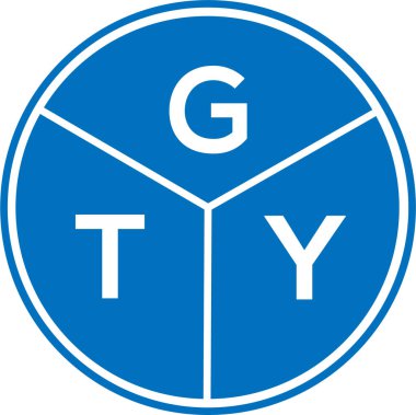 Beyaz arka planda GTY harf logosu tasarımı. GTY yaratıcı daire harf logosu konsepti. GTY harf tasarımı.
