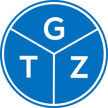 Beyaz arkaplanda GTZ harf logosu tasarımı. GTZ yaratıcı daire harfi logosu konsepti. GTZ harf tasarımı.