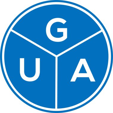Beyaz arka planda GUA harf logosu tasarımı. Gua yaratıcı daire harfi logosu. GUA harf tasarımı. Beyaz arkaplanda GUA harf logosu tasarımı. Gua yaratıcı daire harfi logosu. GUA harf tasarımı.