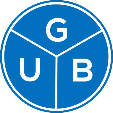 Beyaz arkaplanda GUB harfi logo tasarımı. GUB yaratıcı daire harfi logosu konsepti. GUB harf tasarımı.