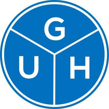 Beyaz arkaplanda GUH harf logosu tasarımı. GUH yaratıcı daire harfi logosu. GUH harf tasarımı. Beyaz arkaplanda GUH harf logosu tasarımı. GUH yaratıcı daire harfi logosu. GUH harf tasarımı. Beyaz arkaplan üzerinde GUH harfi logo tasarımı. 
