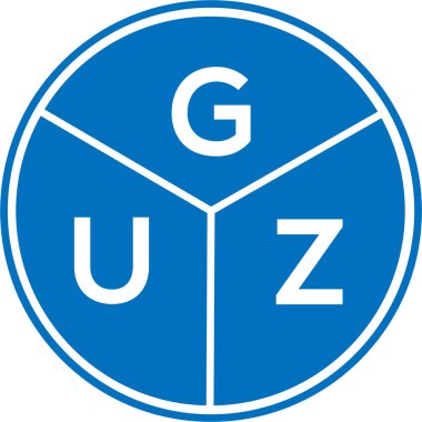 Beyaz arka planda GUz harfi logo tasarımı. Guz yaratıcı daire harfi logosu kavramı. GUz harf tasarımı.