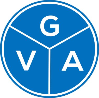 Beyaz arka planda büyük harfli logo tasarımı. Yaratıcı yuvarlak harf logosu kavramı. Gva harf tasarımı.