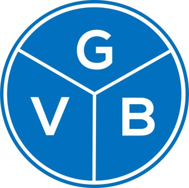 Beyaz arka planda GVB harfi logo tasarımı. GVB yaratıcı daire harfi logosu konsepti. GVB harf tasarımı.