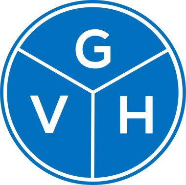 Beyaz arka planda GVH harf logosu tasarımı. GVH yaratıcı daire harfi logosu konsepti. GVH harf tasarımı.