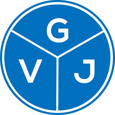 Beyaz arka planda GVJ harf logosu tasarımı. GVJ yaratıcı daire harf logosu konsepti. GVJ harf tasarımı.