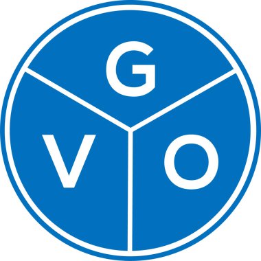 Beyaz arka planda GVO harf logosu tasarımı. GVO yaratıcı daire harfi logosu konsepti. GVO harf tasarımı.