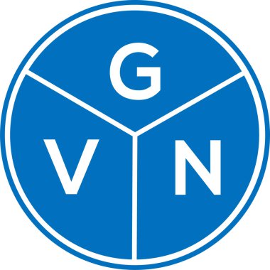 Beyaz arka planda GVN harf logosu tasarımı. GVN yaratıcı daire harfi logosu konsepti. GVN harf tasarımı.