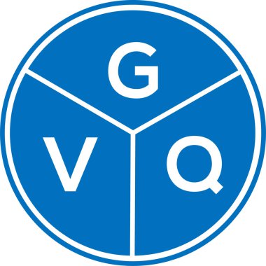 Beyaz arka planda GVQ harf logosu tasarımı. GVQ yaratıcı daire harfi logosu konsepti. GVQ harf tasarımı.