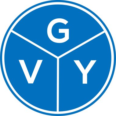 Beyaz arka planda GVY harf logosu tasarımı. GVY yaratıcı daire harf logosu konsepti. GVY harf tasarımı.
