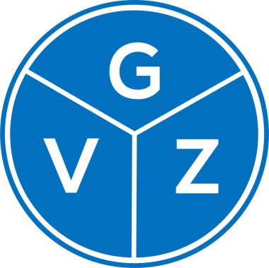 Beyaz arkaplanda GVZ harf logosu tasarımı. GVZ yaratıcı daire harfi logosu konsepti. GVZ harf tasarımı.